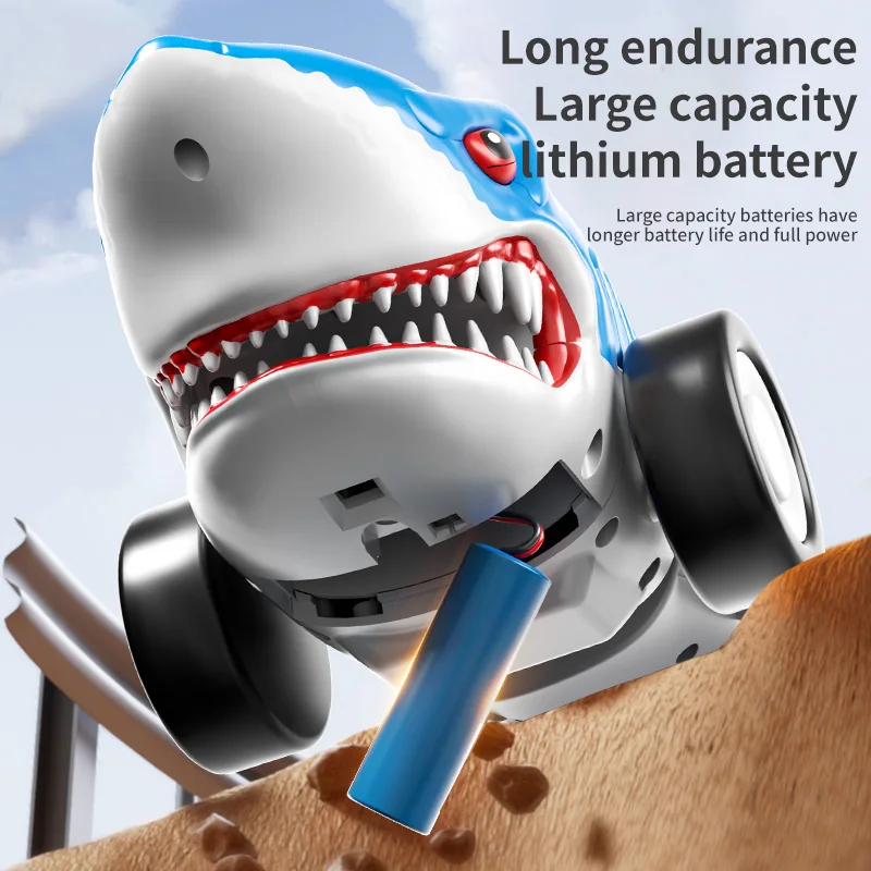 Lumière de voiture requin télécommandée 2.4g, rotation à 360 degrés, queue pivotante rotative 3D, jouet pour enfants, voiture télécommandée, jouets pour enfants, cadeaux