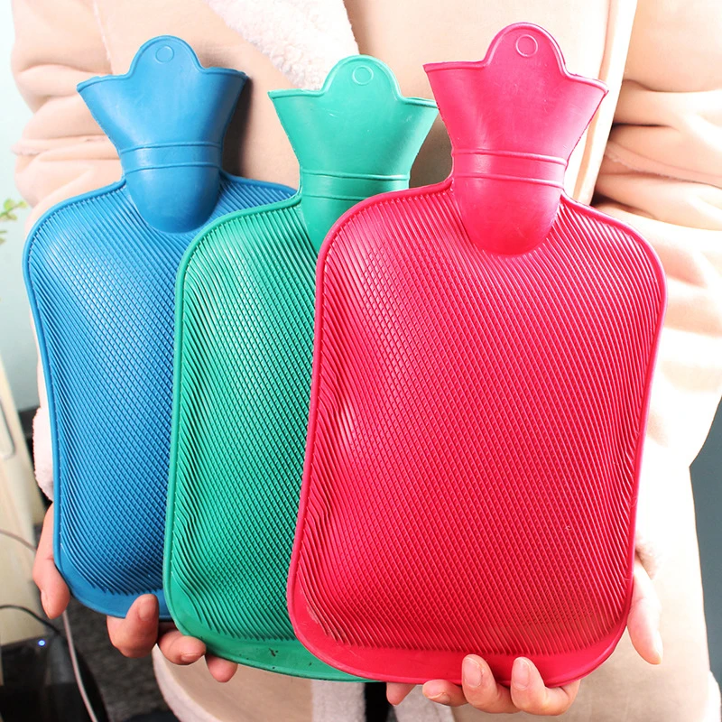 500/1000ML Thick Hot Water Bottles Winter Warm for Girls Women Pain Relief Bed Hand Feet Hot Water Bag Color Random