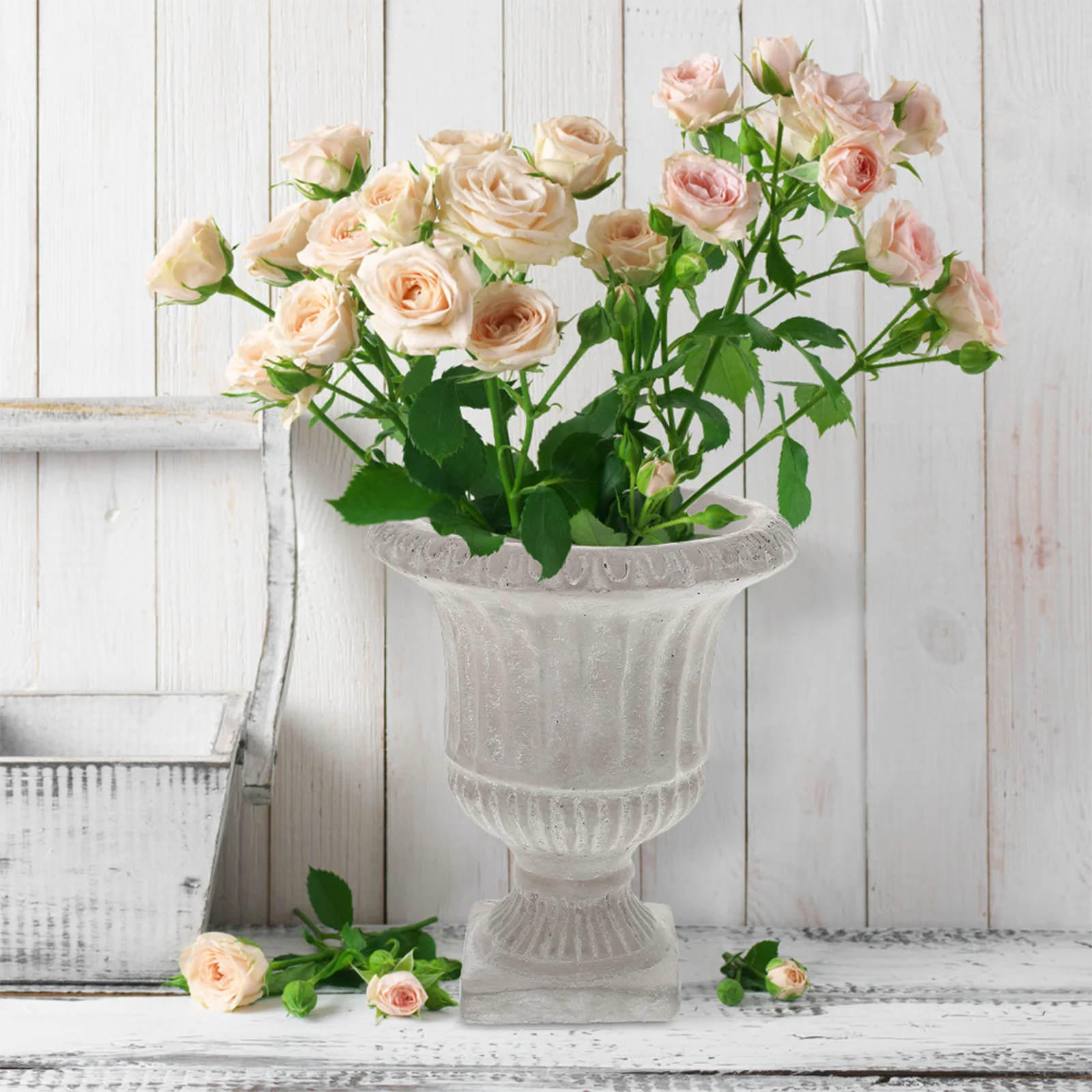 

1Pcs Cement Flower Vase Creative Design Hydroponic Plants Bottle Simple Style Flower Holder Perfect Home Office Adornment