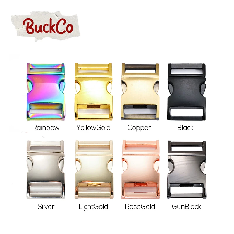 1pc High quality side release metal buckle kirsite DIY collars accessory durable security lock retailing 20mm webbing 8 colors