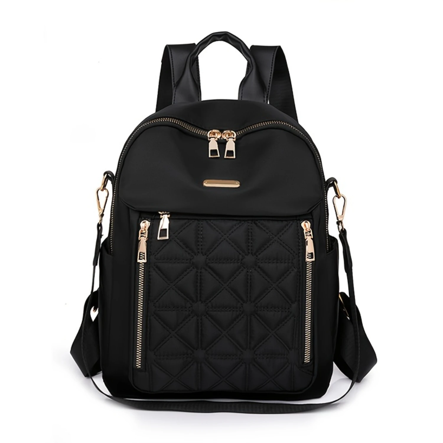 Fashion Versatile Backpack, Casual Double Zipper Large Capacity Travel Backpack With Multiple Compartments, Women's Outdoor Comm
