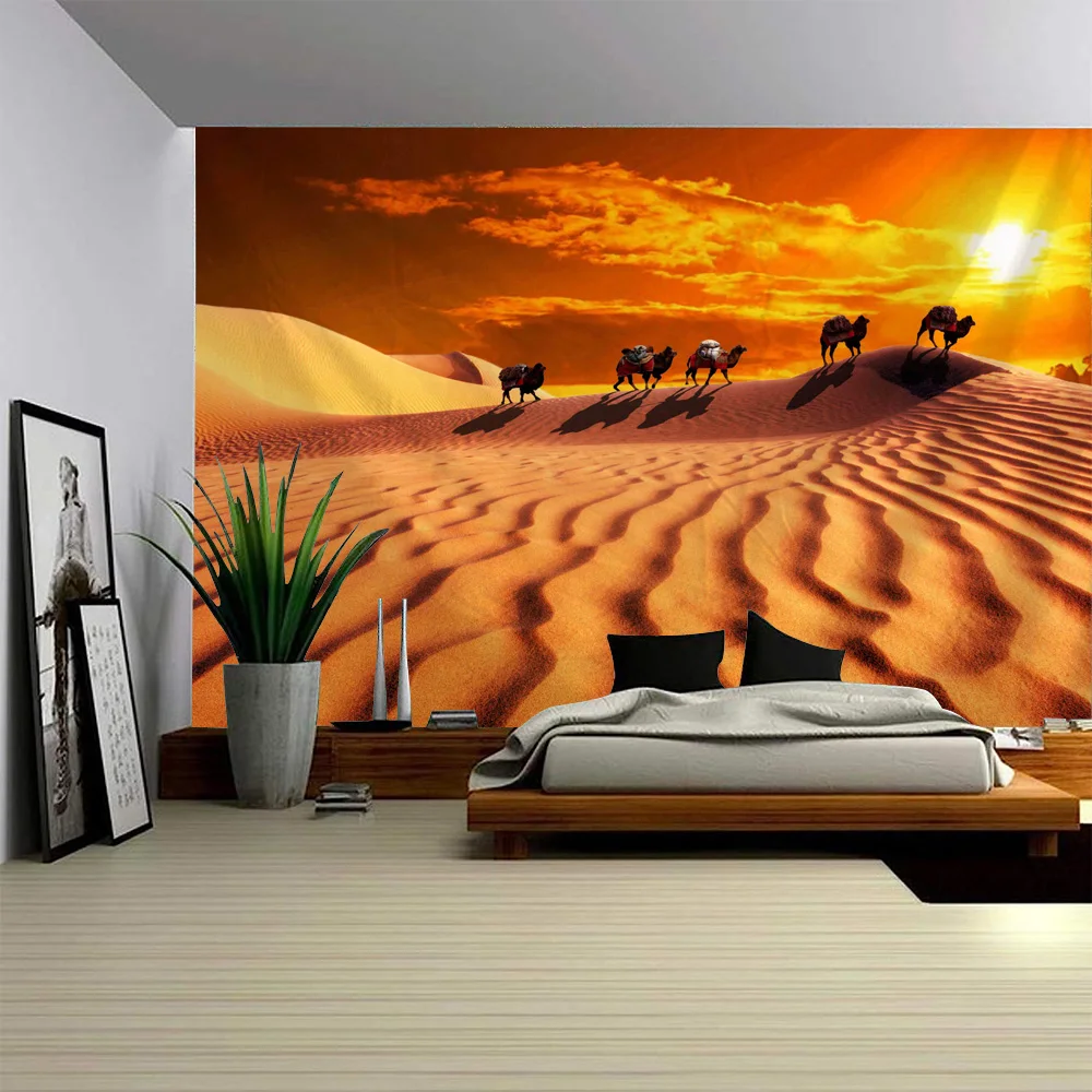 Ancient Egyptian Pyramid Landscape Tapestry Mysterious Desert Starry Sky Wall Hanging Home Dormitory Wall Art Decoration