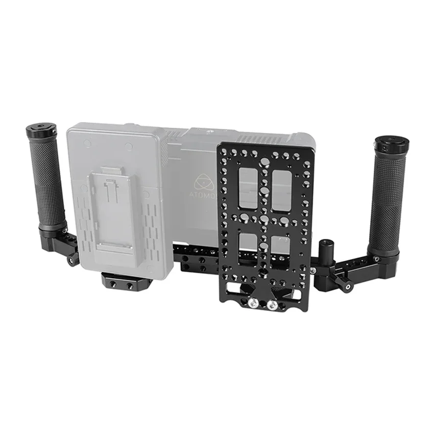 2026 CAMVATE On-Camera Monitor Rig Dual Handle Grip Adjustable Neck Shoulder Strap Battery Plate Directors-Photo Studio Accessor