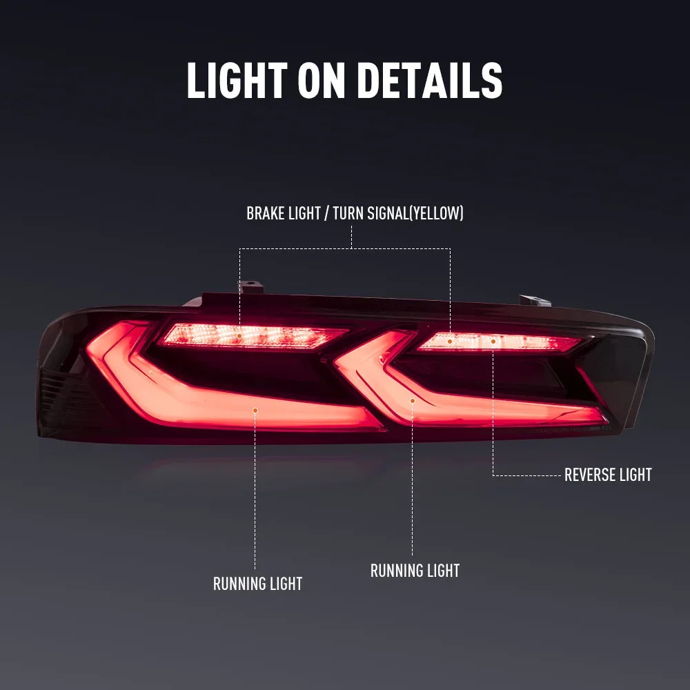 Светодиодные задние фонари для Chevorlet Camaro 2015-2017, задние фонари с тормозом, задние фонари, противотуманные фары, указатель поворота