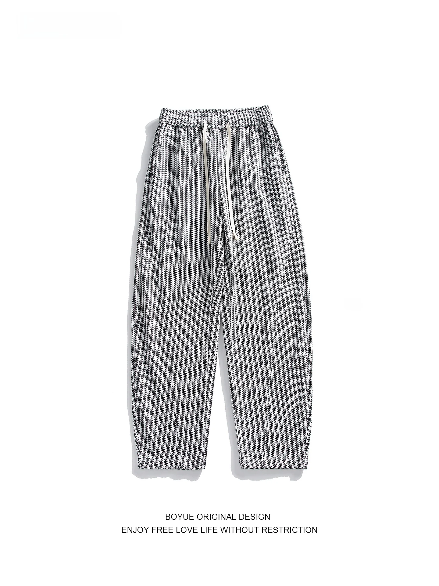 

Boyue Casual Striped Sports Pants for Men And Women Loose Fit Wide Leg Pants Comfortable Lazy Sle All Size Matching