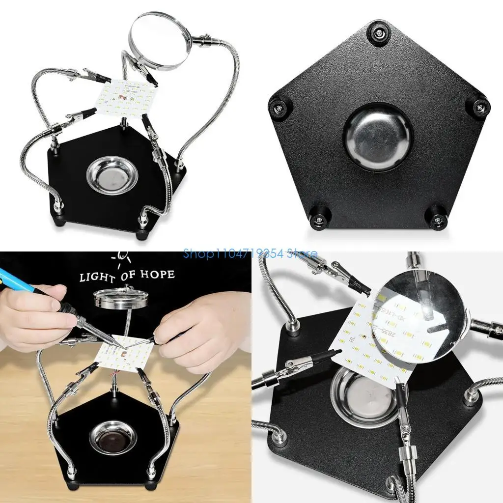 0XLD Helping Hands Soldering Hand PCB Circuit Board Holder Flexible Metal Arm Base for Electronic Boards Repair Jewelry Craft