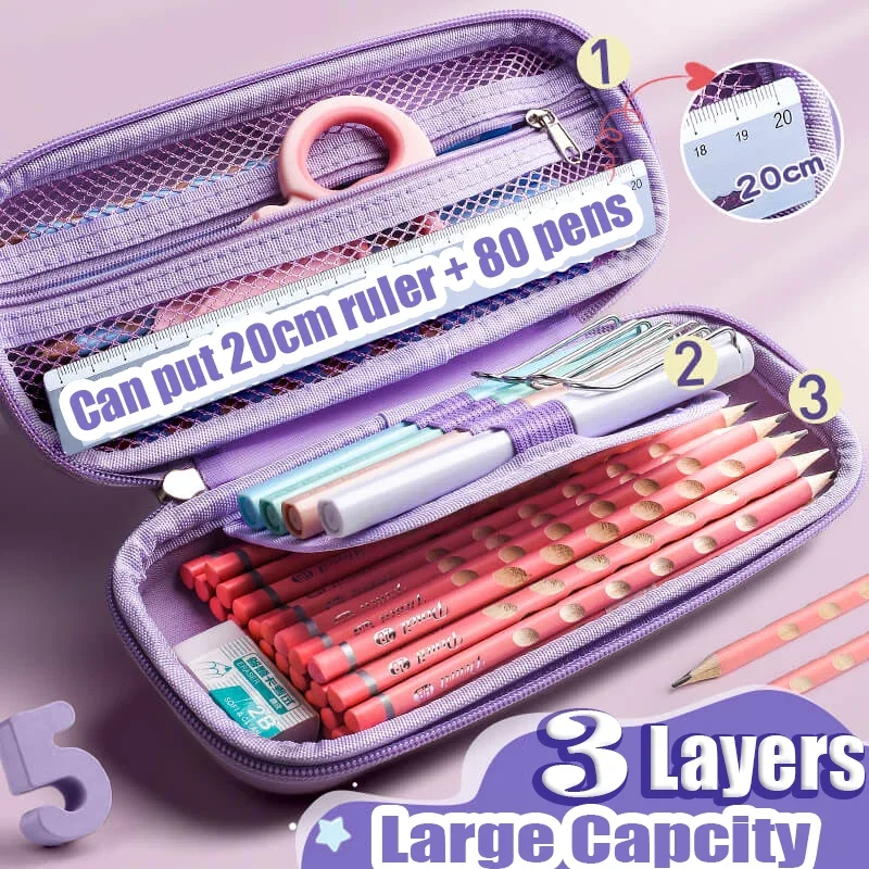 3D Decompression Stationery Box Pencil Case New Popular Pencil Bag Cute Girl Student Stationery