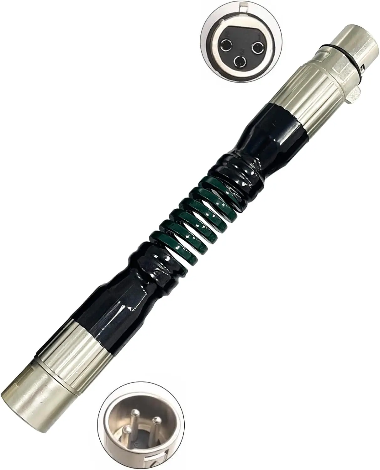 3XLR to 3XLR Adapter with Spring Extension Rod - Accessories Connector for Sex Machine Attachment 3 Prongs Adapter
