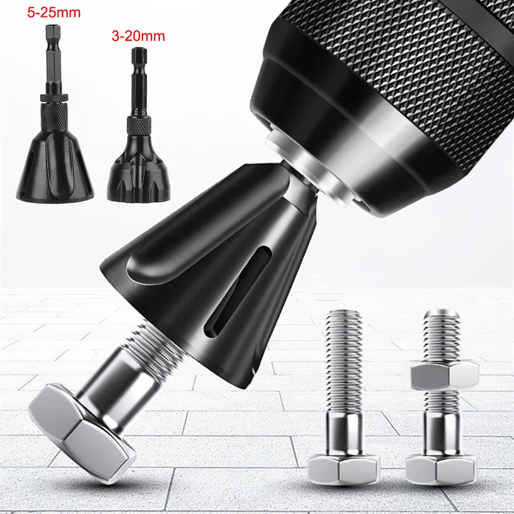 Tungsten Steel Blades 5-25mm 3-20mm Chamfer Kit Crew Bolt Trimming Deburring Tool Thread Fillet Burr Remove Tools Hexagon Plug