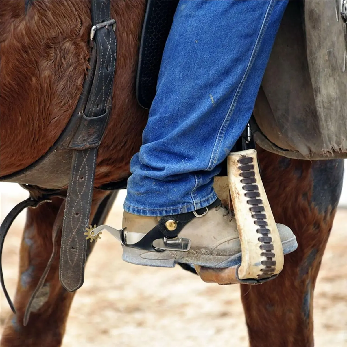 618 Mega Sale 2 Pack Spurs for Cowboy Boots Men with 2 Pcs Leather Belt and Tie Down Straps, Western English Horse Spurs