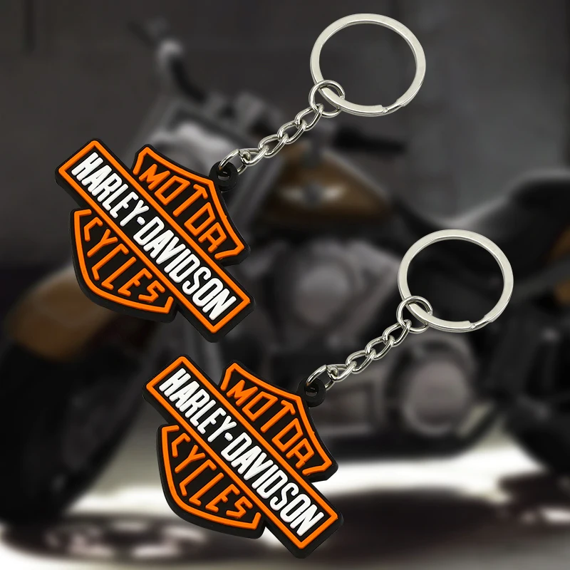 Motorcycle LOGO keychain Shape SOFT RUBBER KEYRING For Harley Davidson Softail Sportster VRSC Touring X48 883 1200 Street Glide