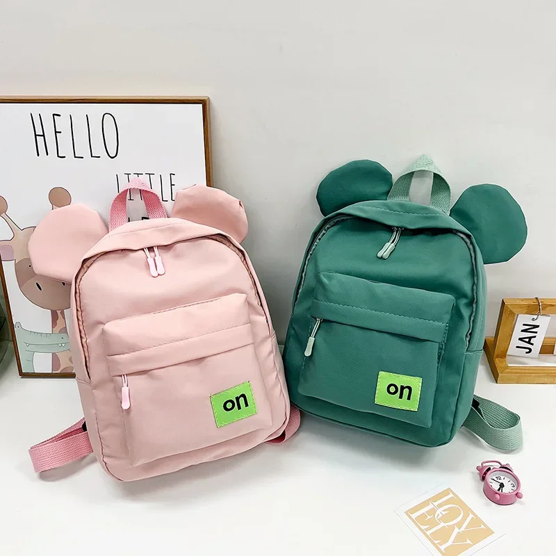 New kindergarten school bag children cartoon cute backpack solid color fashion travel backpack