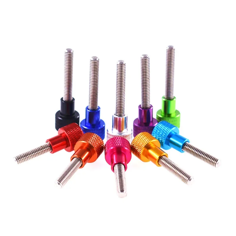 1PCS 304 Stainless Steel Threaded Hand Tight Thumb Screws M5 Handle Adjusting Screw Coloured Aluminium Alloy Knurled Head Bolts