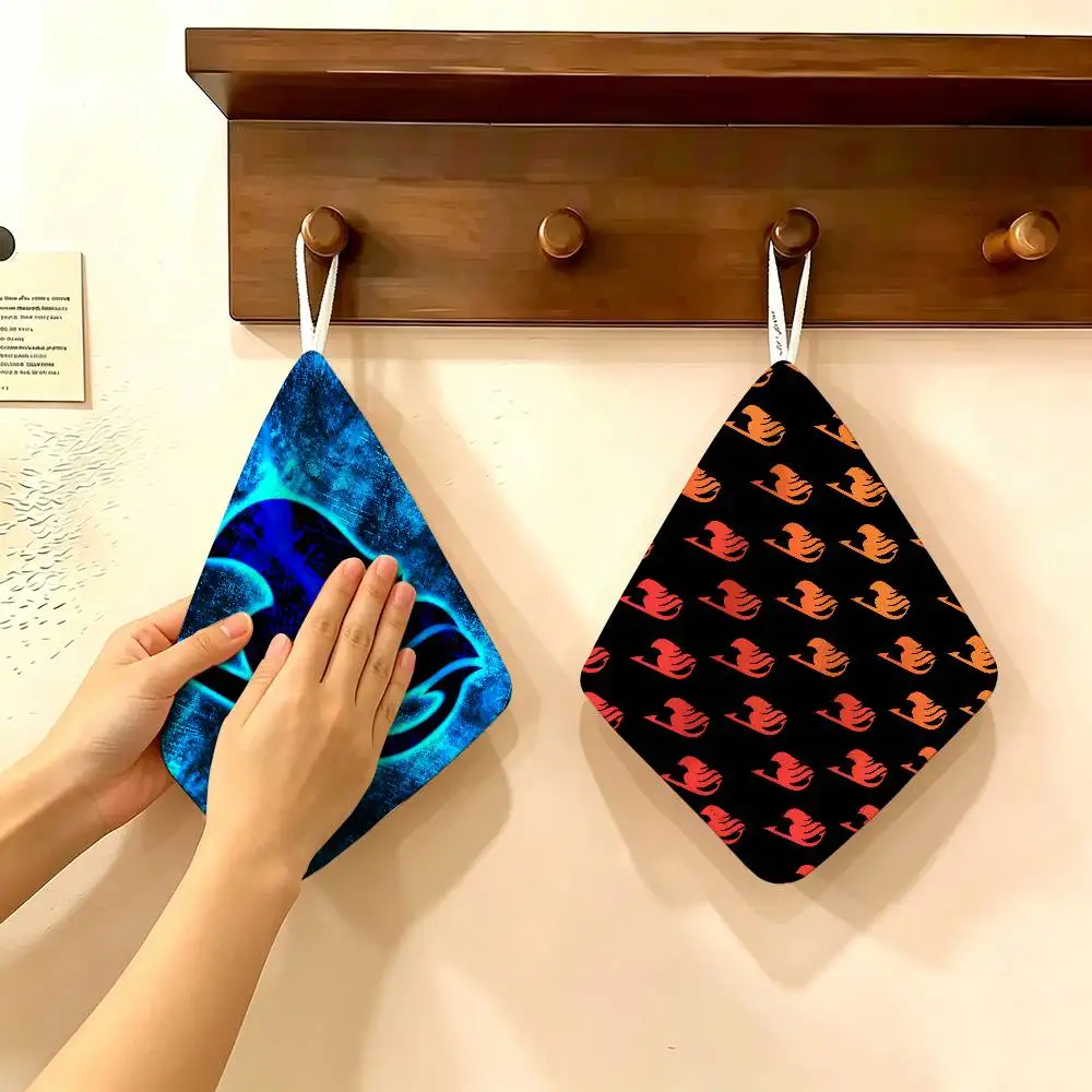 Fairy Tail Japanese Multi-scene Polyester Cotton Towel, Hanging Hand Wiping Cloth for Kitchen Bathroom Hotel