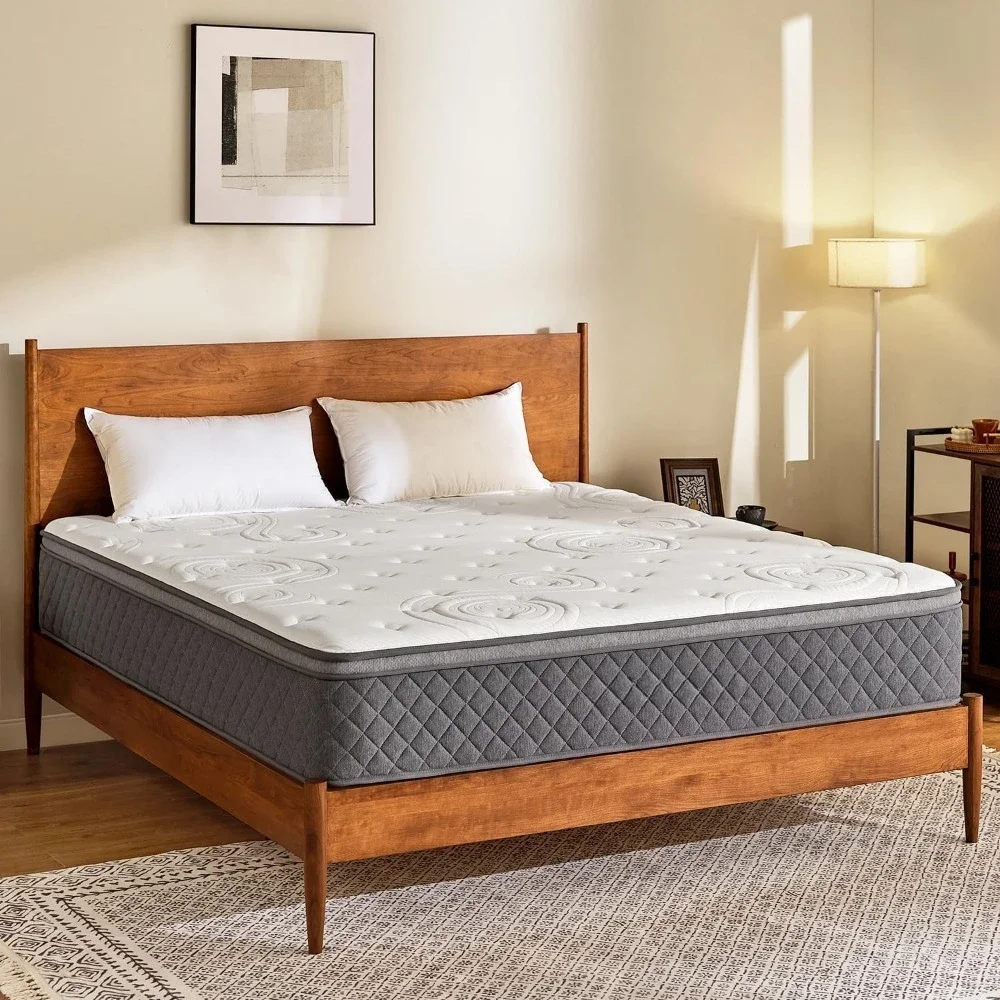 

Queen Bed Mattress in a Box, Hybrid Queen Size Mattress with Pocketed Coils for Comfort Sleep and Balanced Support