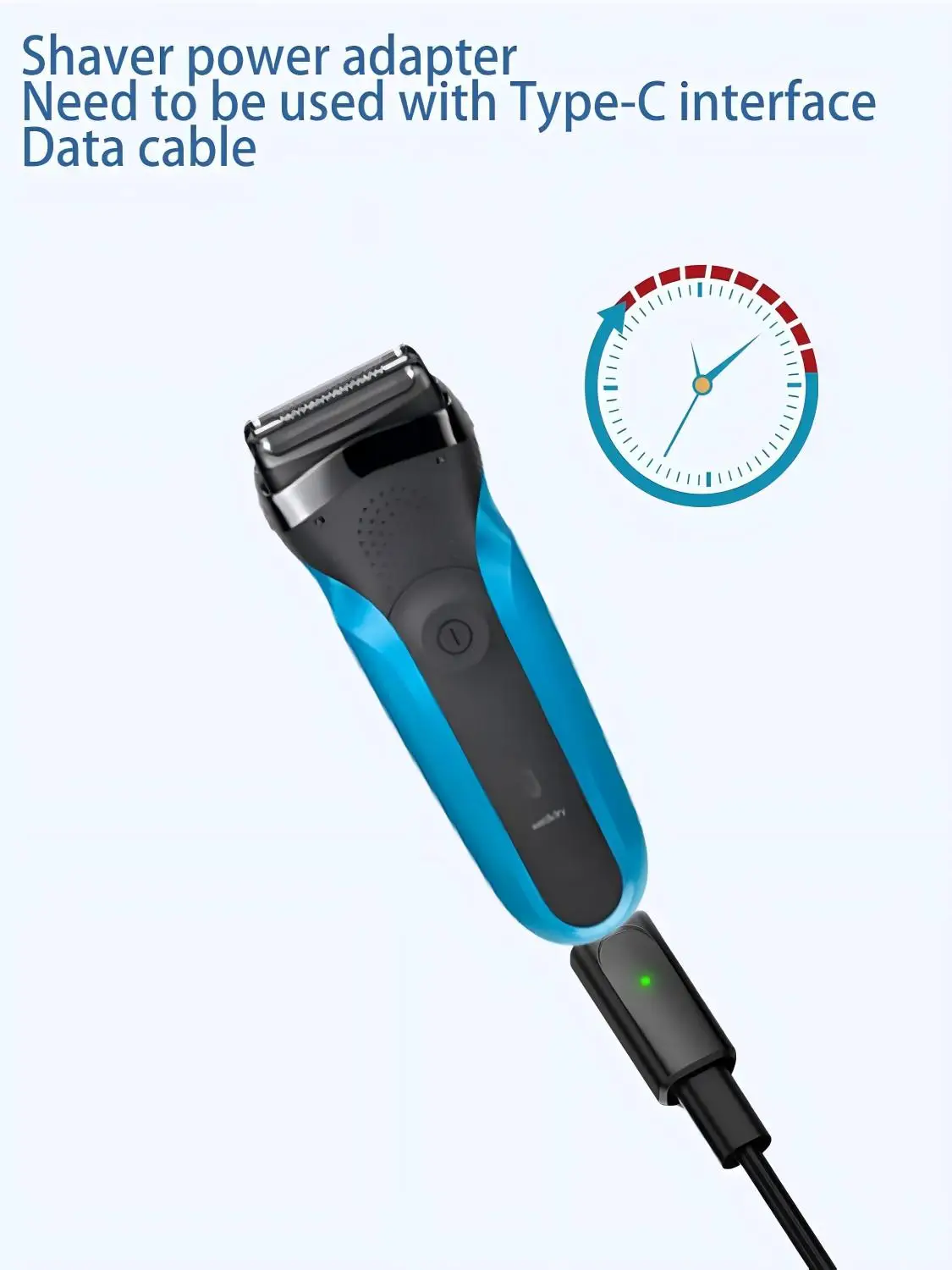 LISI 12 فولت Type-C ماكينة حلاقة مهايئ شاحن محول شحن صالح لسلسلة براون 3 5 7 9 6 1 XT5 ماكينة حلاقة كهربائية