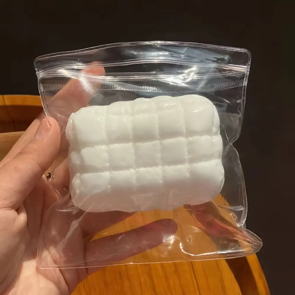 Creative Milk White Crunchy Pillow Squishy Hand Relax Handmade Crispy Sensory Pinch Shapable Blocks Filled Squishy Adults