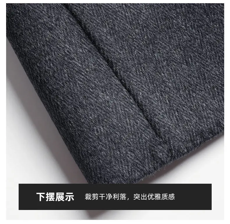 Klassischer Daunen-Wollmantel für Herren, Business-Casual Woll-Windbreaker, Pufferjacke, Dicke Warme Oberbekleidung, Wintermantel – Detail 24