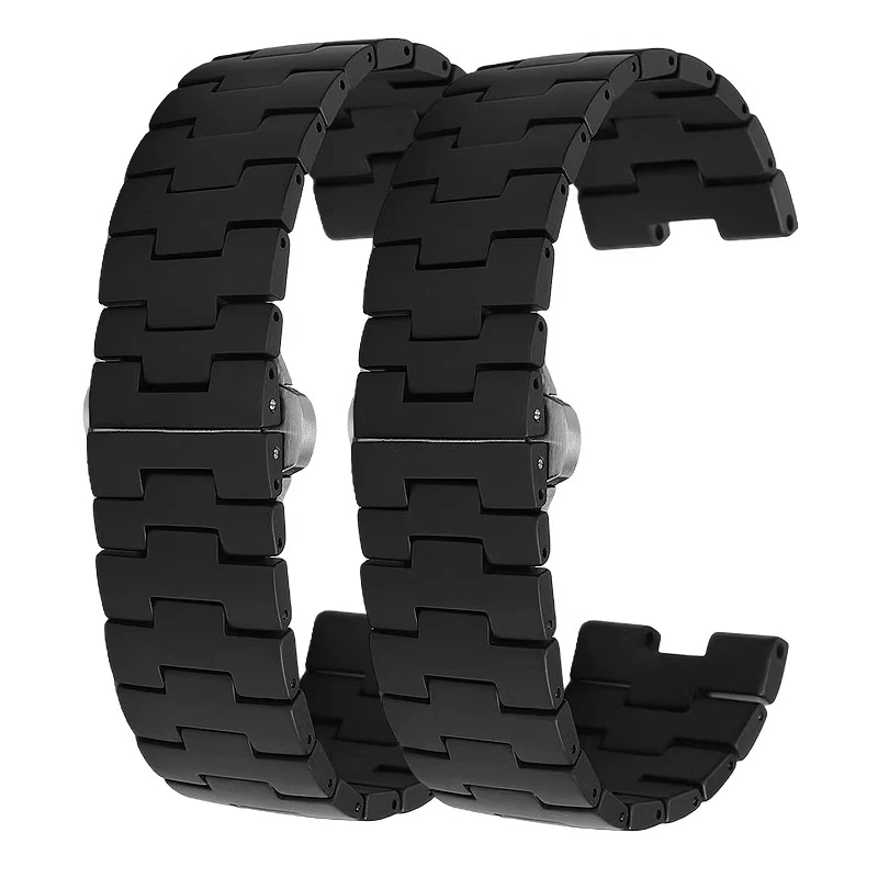 ل بانيراي PAM438 PAM441 لومينور الرجال الصلبة عالية الجودة ساعة سيراميك حزام أسود متجمد سوار إكسسوارات 24 مللي متر حزام الساعات