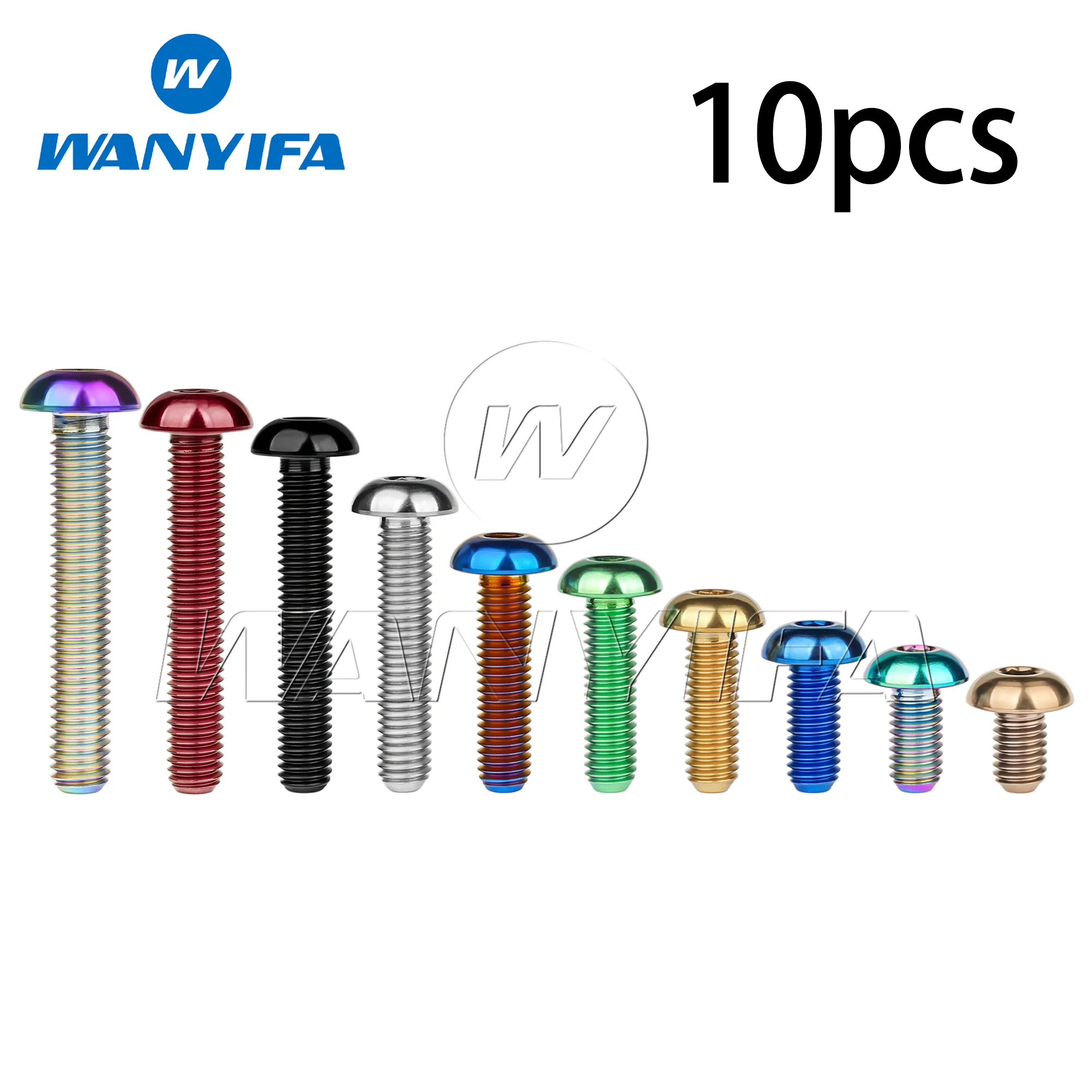 Wanyifa Titanium Bolt M5x8 10 12 15 18 20 25 30mm Button Head Allen Key Screw for Water Bottle Cage