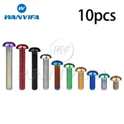 Wanyifa Titanium Bolt M5x8 10 12 15 18 20 25 30mm Button Head Allen Key Screw for Water Bottle Cage Bike Bolts 10Pcs