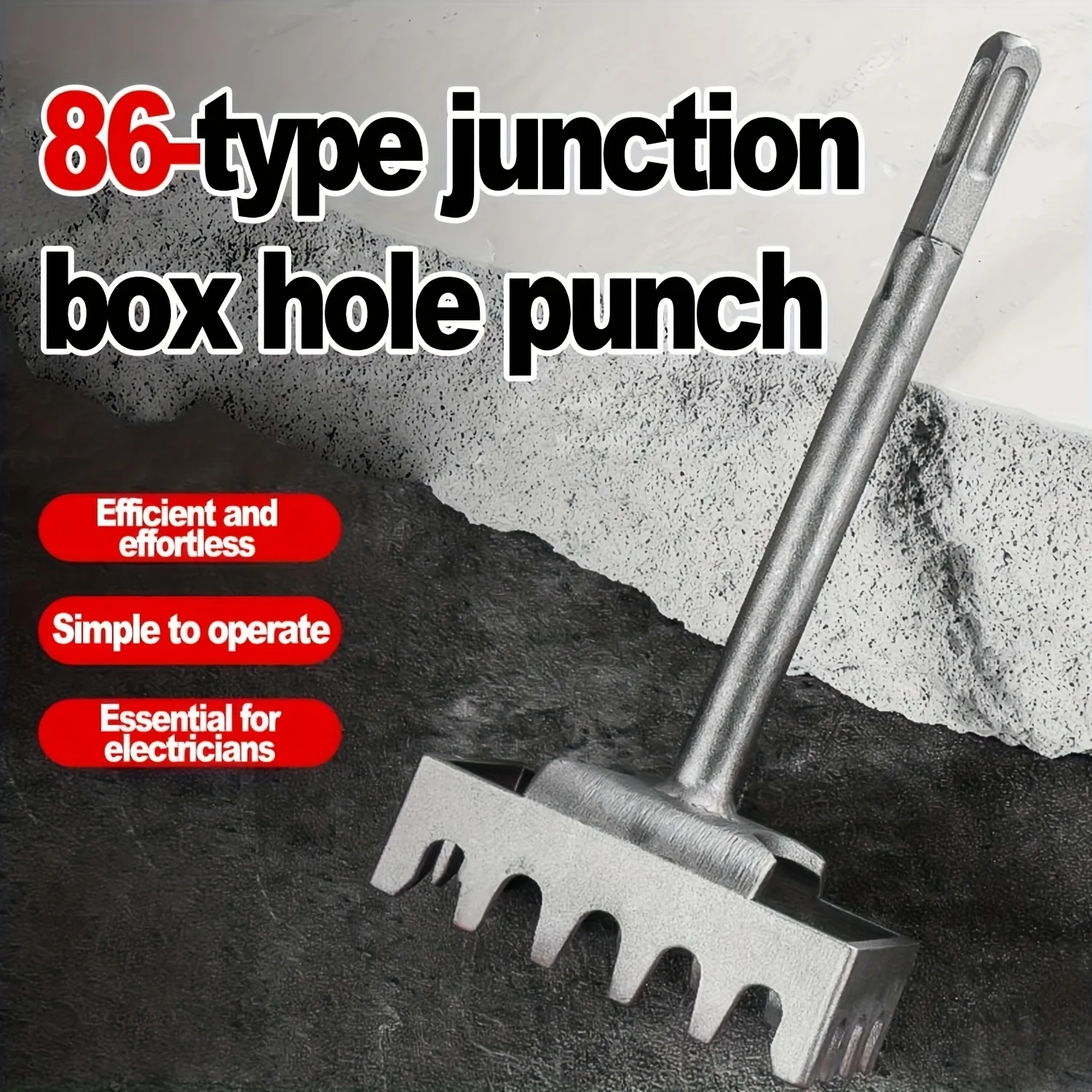 1pc 86-Type Junction Box Hole Punch Tool - Portable Square Fluke Punch with Corrosion, Quick & Effortless Cutting Head
