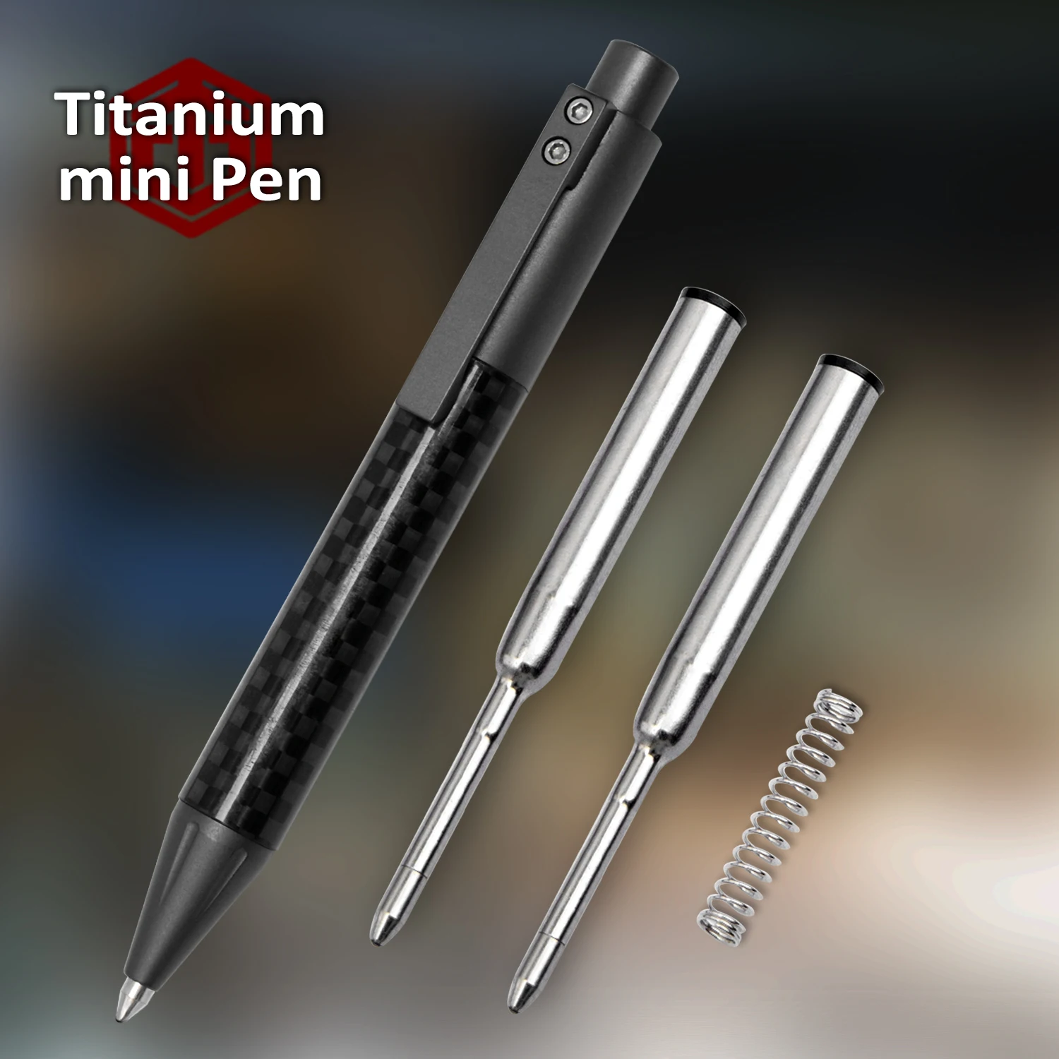 Short mini pen titanium alloy ballpoint pen g2Refill for office writing, student stationery, advanced portable signature pen