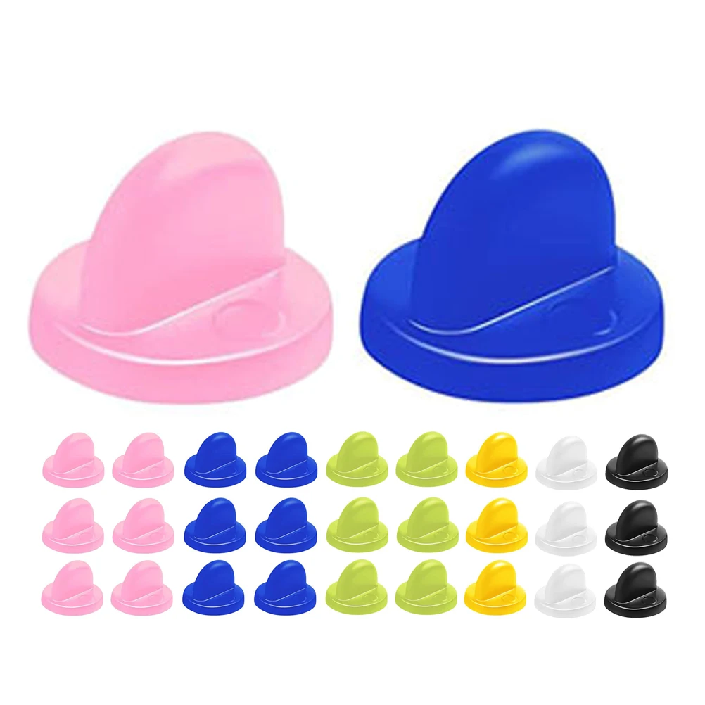 

60pcs Brooch Clamps Heart Shape Locking Pin Backs for Enamel Pins Plastic Badge Holders Fix Name Tags Photos Lockers Uniform