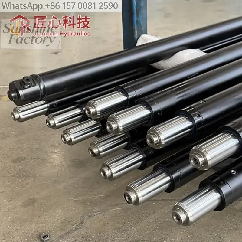 JX Customized 28MPa Long Stroke 1500mm Side-mounted Hollow Plunger Hydraulic Cylinder