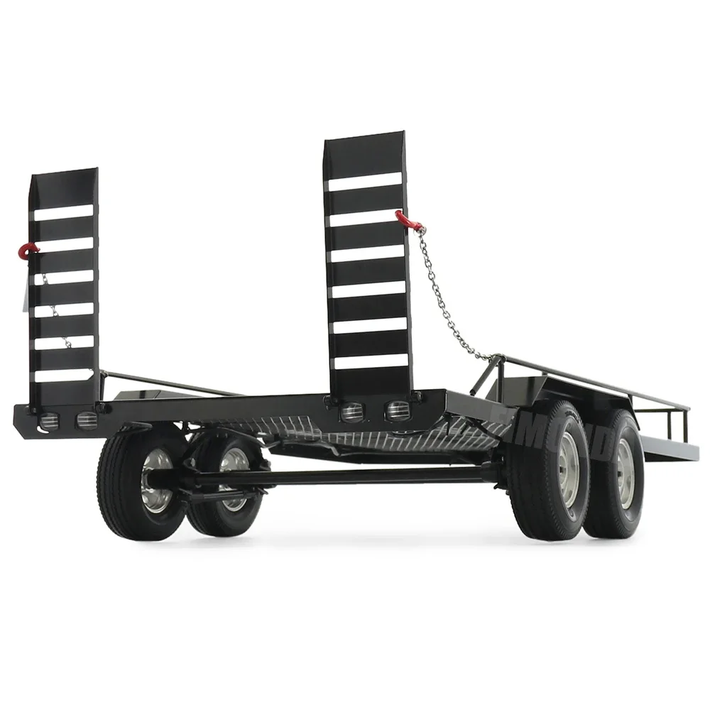 Metal Dual Axle Trailer Kit for 1/10 RC Crawler Truck Axial SCX10  TRX4 TRX6 Redcat GEN8 RGT 86100 SMT Tamiya CC01