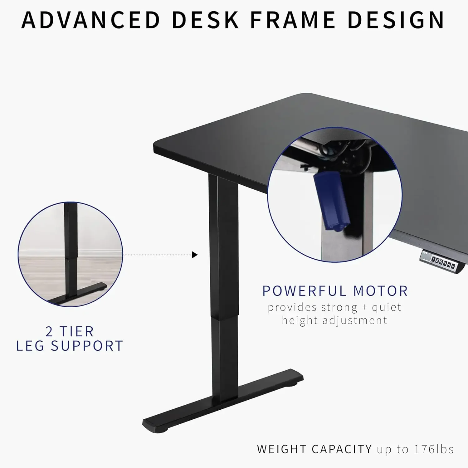 Electric 60 x 24 inch Real Bamboo Standing Desk Workstation, Memory Controller Height Adjustment, 1B Series,DESK-KIT-1B6O