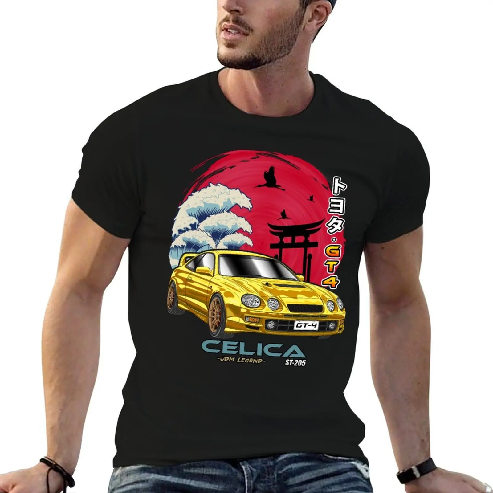 

Yellow Celica GT-4 ST205 Japanese Sun Rising T-Shirt cotton t shirt pack cotton tshirt 100% T-Shirt
