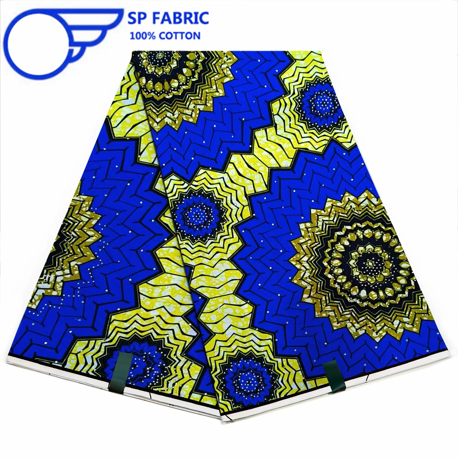 

Real Original Super Ankara Wax Print Cotton Fabric With Diamond Sewing Material From Holland 6Yards Soft Dutch African Cloth L3