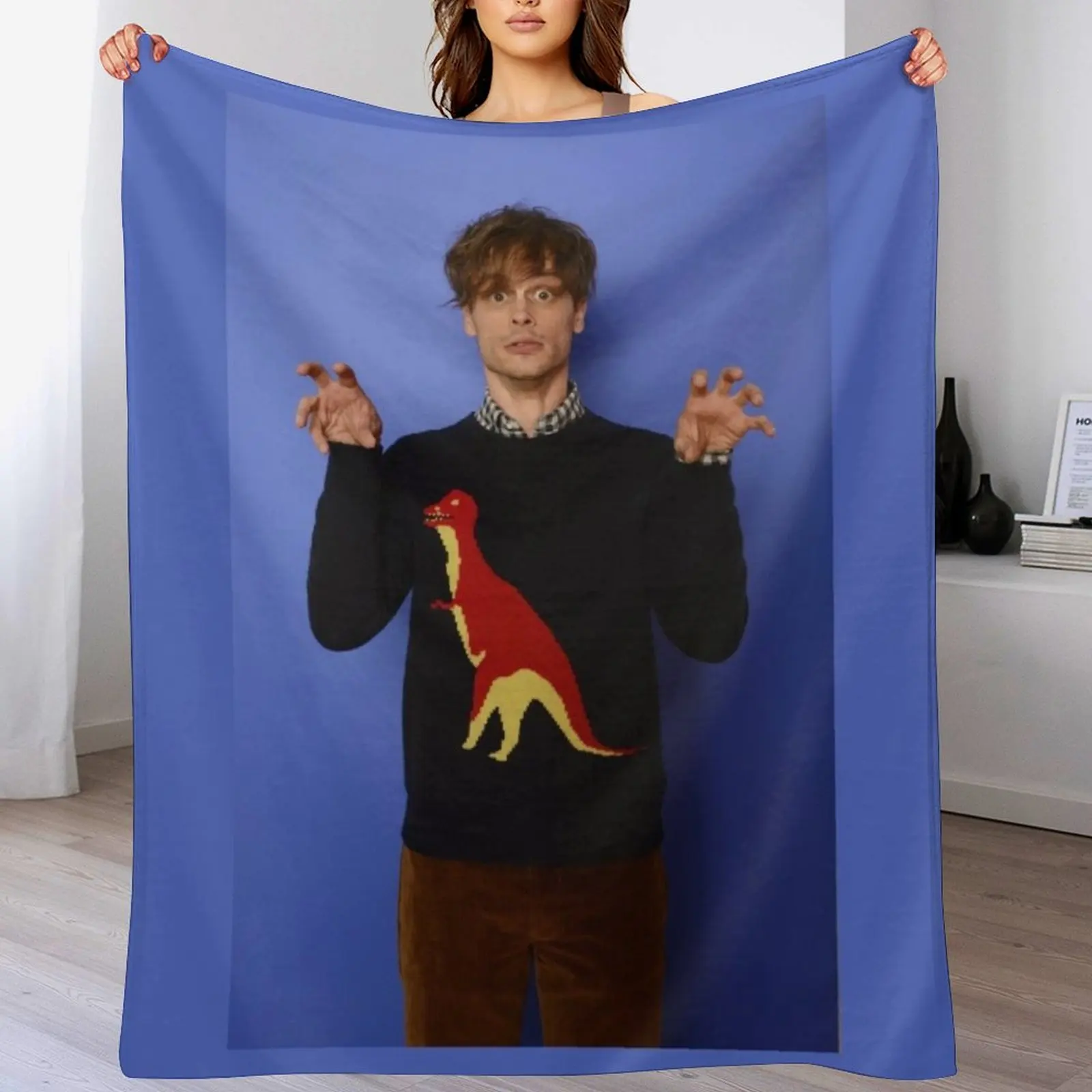 

mgg dino Throw Blanket Hair wednesday Hairys Bed covers Blankets