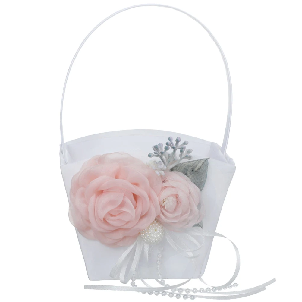

Portable Fabric Flower Baskets Wedding Bride Storage Container Handheld Basket Bridal Lightweight Compact