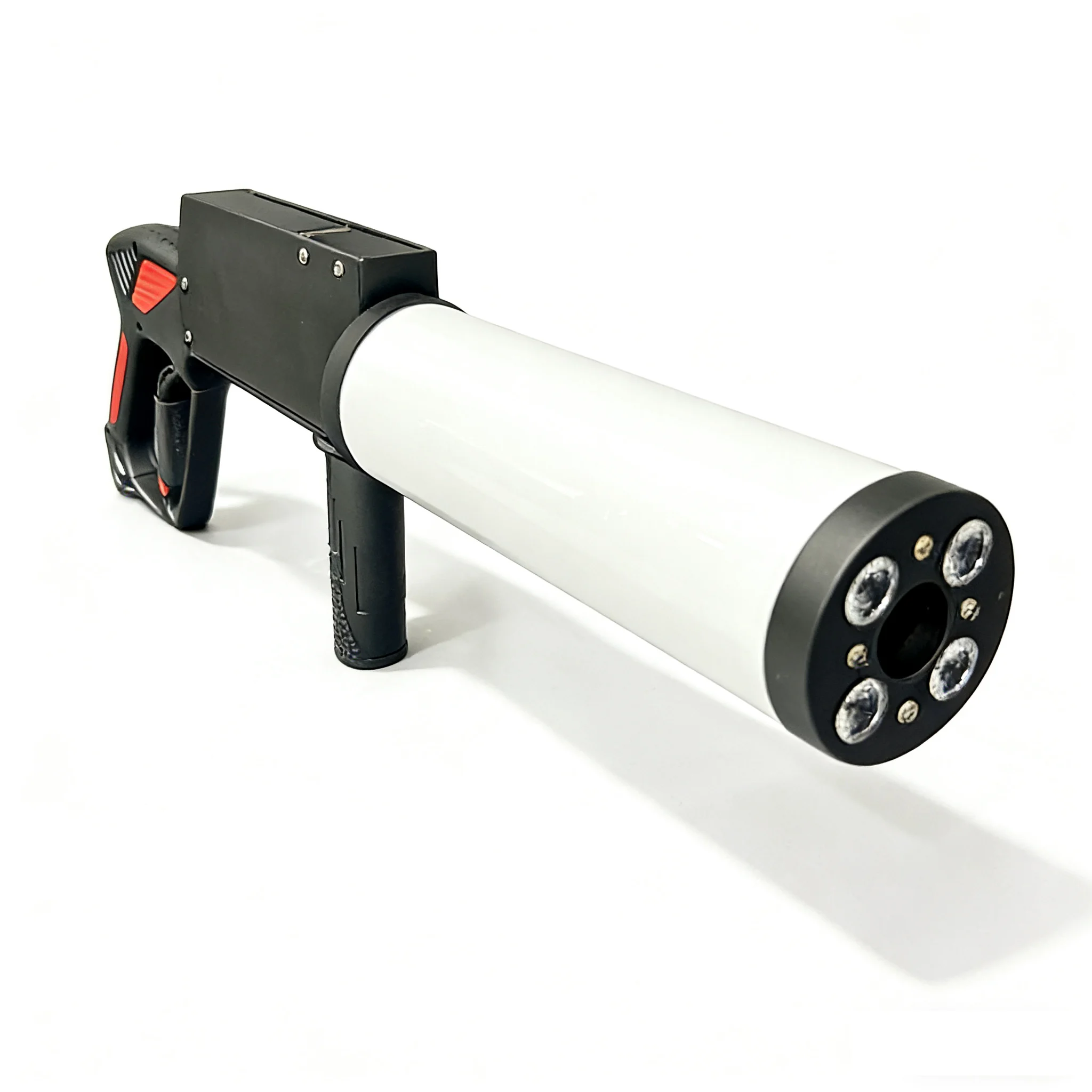 Handheld RGB LED CO2 Cannon Jet Smoke Gun Iron Material 6-8m Spraying Distance 2 Hours Battery Life