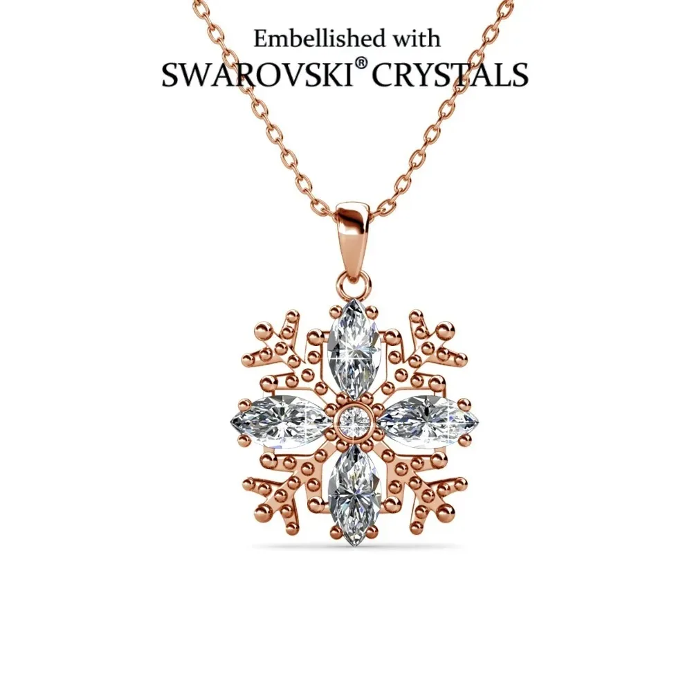 

Daisini Рождественское ожерелье с подвеской в виде снежинки, модный и новый дизайн с кристаллами Сваровски, стильный праздничный подарок для женщин