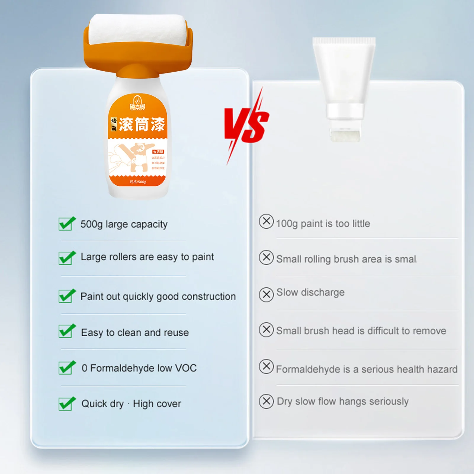 Tinta para Reparação de Escovas de Parede, Tinta Multiusos, Parede para Casa e Quarto, 500ml