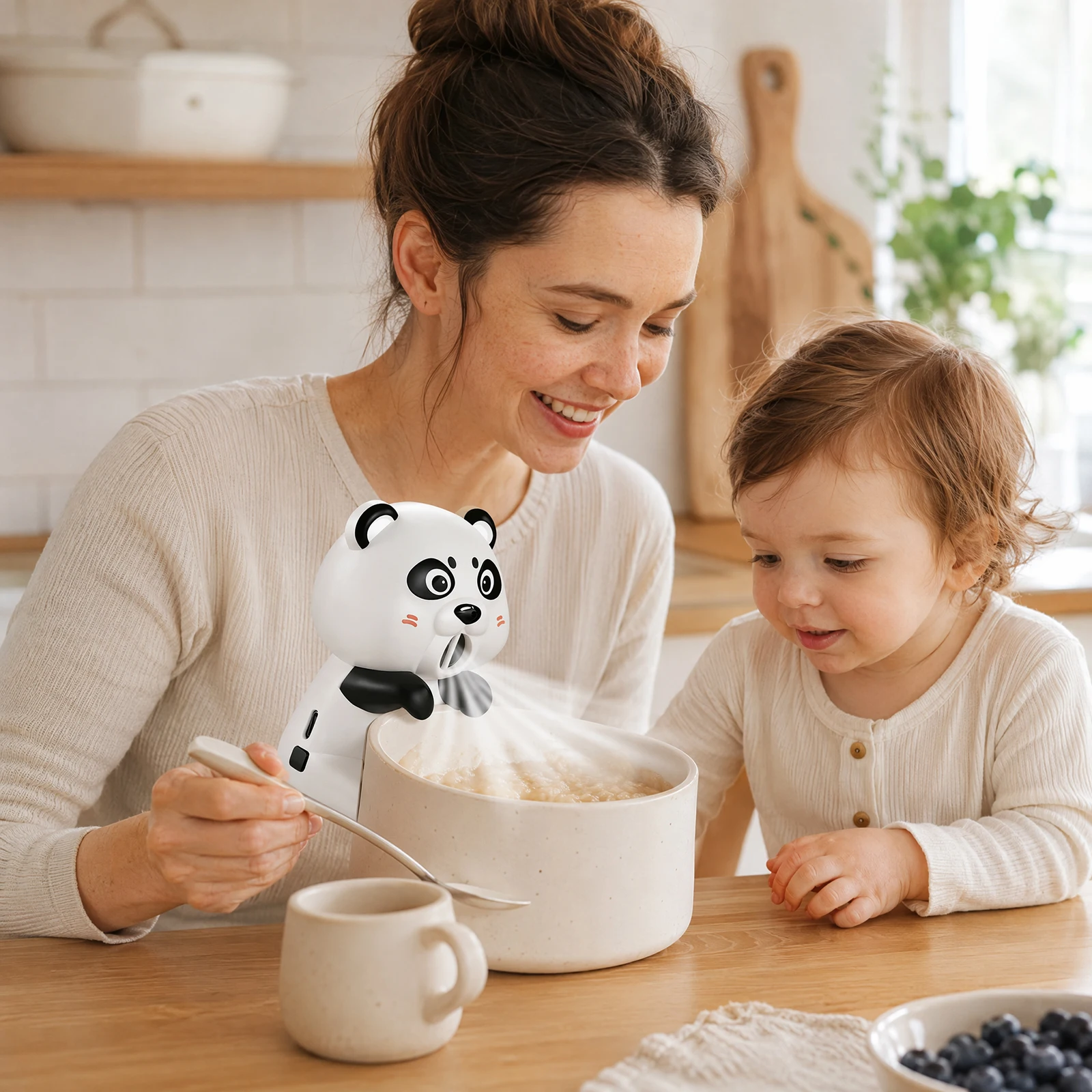 Cooling Clip-On Mini Fan Rechargeable Fast Air Blowing Portable Hanging Mug Fans for Baby Hot Soup Coffee Tea and Noodles