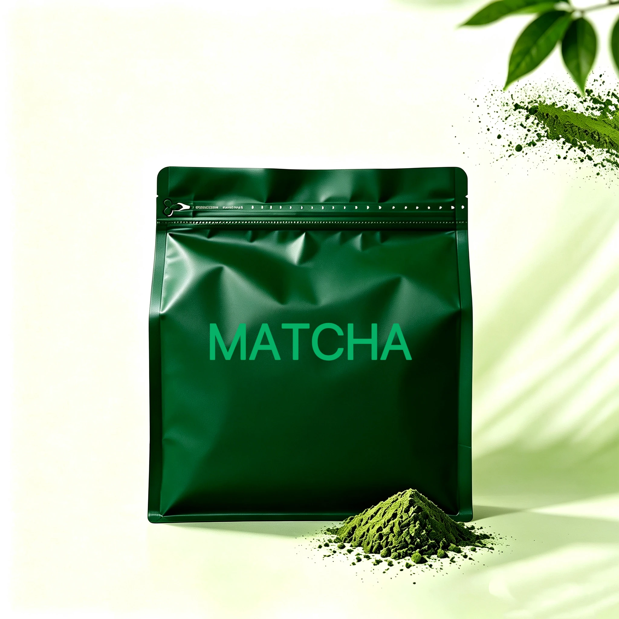 Color Aluminum Foil Self-Sealing Matcha Powder Bag 100g/250g Stand-Up Green Tea Packaging Bag Customizable
