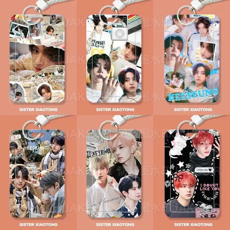 

ENHYPENS Sliding Cards Holder Student Peripheral Case Protective Sleeve for Meal Card Bus Card ID Card and Access Cards