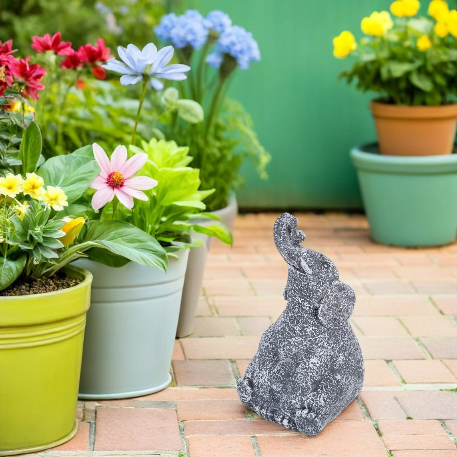 Fake Elephants Key Box Resin Outdoor Key Holder Waterproof Garden Ornament Hidden Storage For Yard Anti-Theft Security