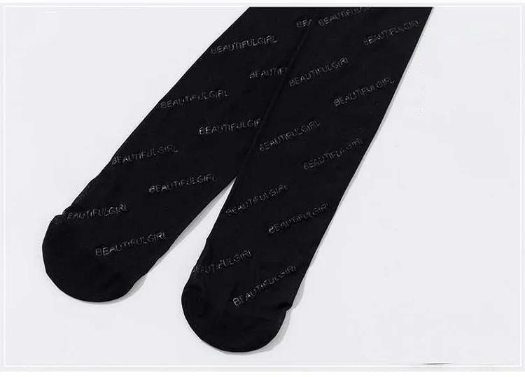 Sexy Damen-Strumpfhose Transparente Strümpfe mit Buchstabendruck Modische Damenstrümpfe mit Aufdruck CTW032 – Detail 6