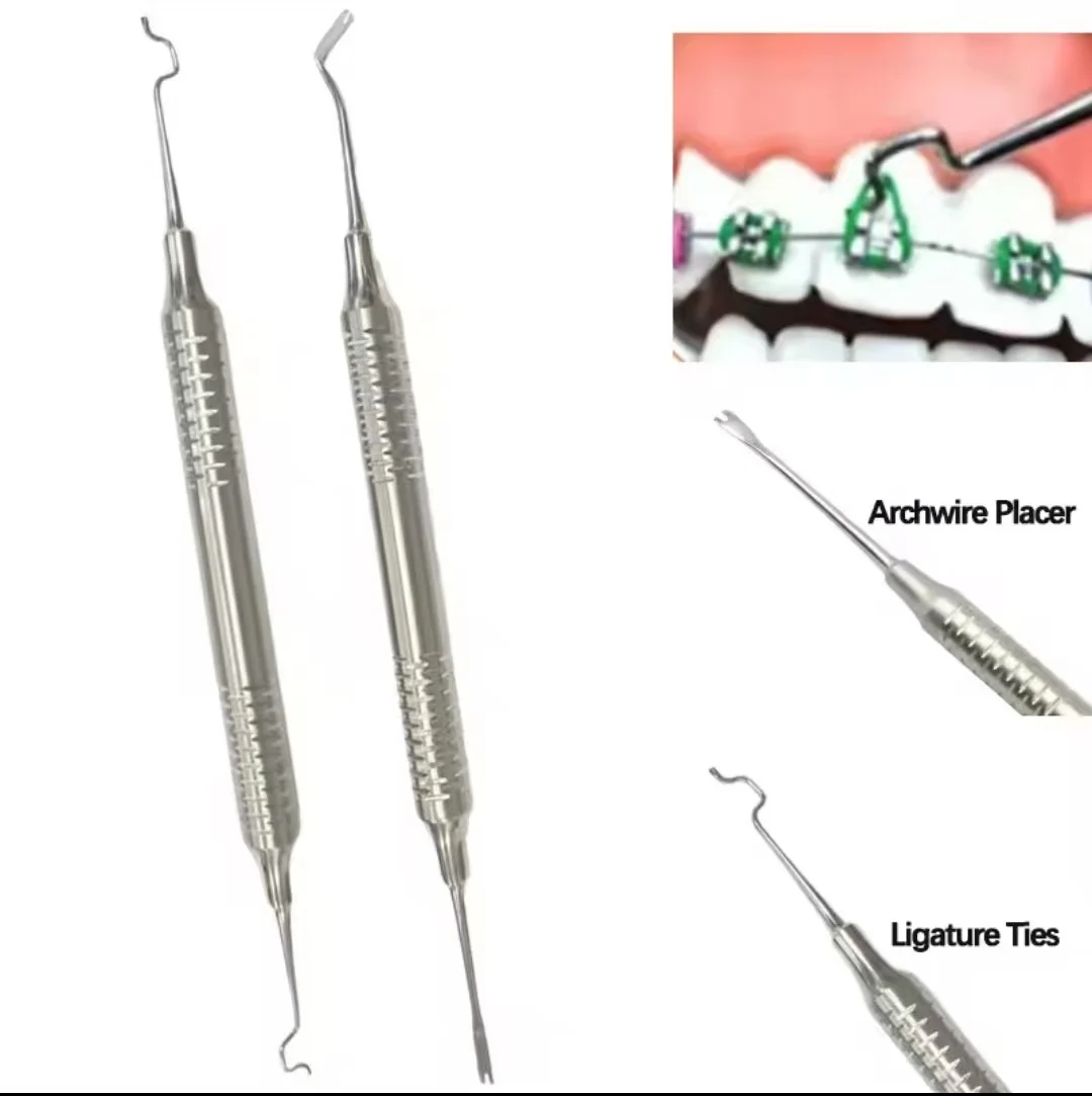 Dental Orthodontic Elastic Ligature Tie Placer Tool Twirl-On Ligature Ring Placing Applicator Archwire Placement Dental Product