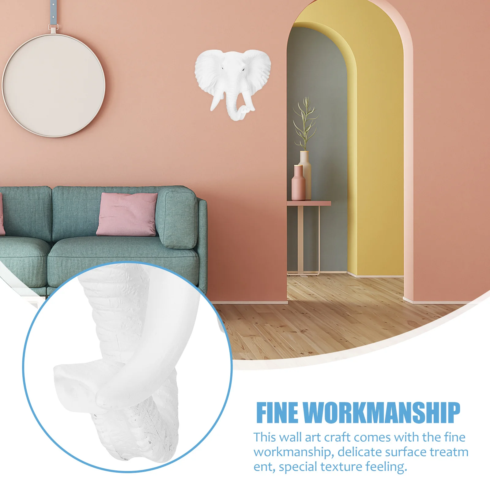 

Animal Head Wall Art Resin Elephant Head Wall Decoration Creative Unique Home Decor for Living Room Bedroom Corridor Garden