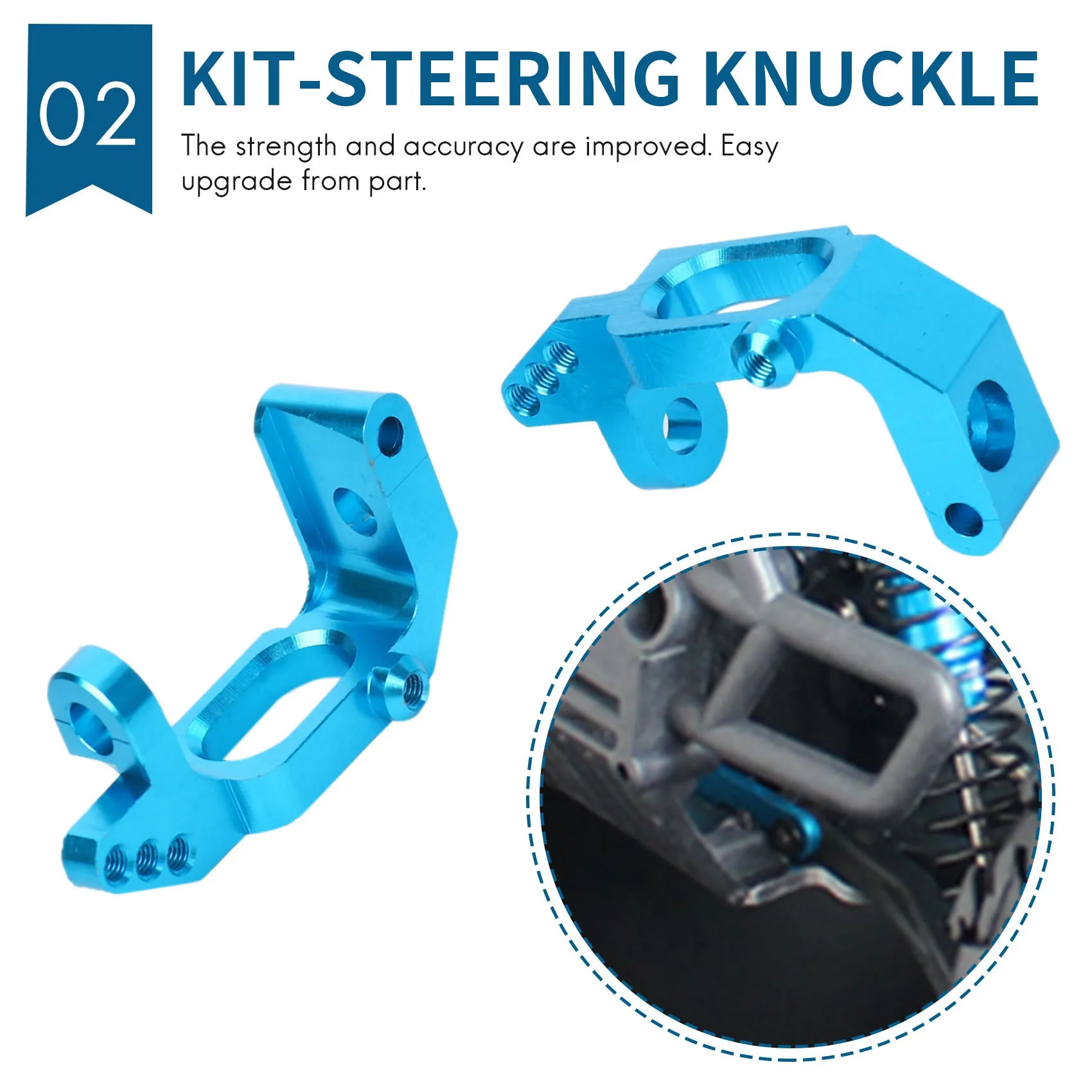 Parti di aggiornamento del Servo Saver del supporto del mozzo dello snodo dello sterzo in lega di alluminio per RC HSP 1/10 Redcat Volcano EPX Blue