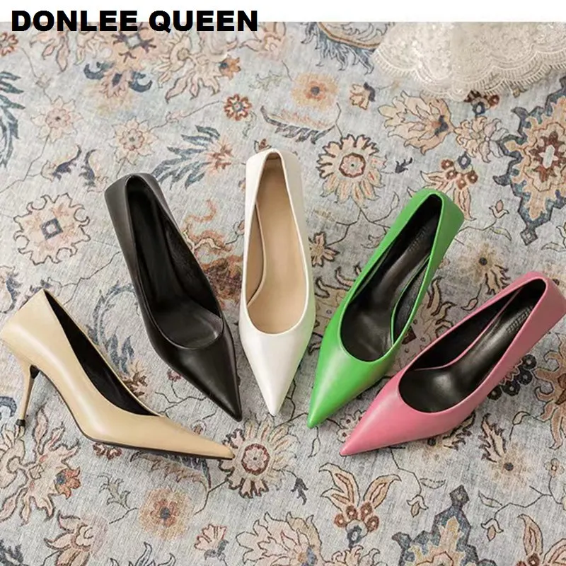 New Fashion Pointed Toe Thin High Heel Shoes Women Elegant Pumps For Party Dress Shoe Candy Colorful Decoration Zapatillas Mujer