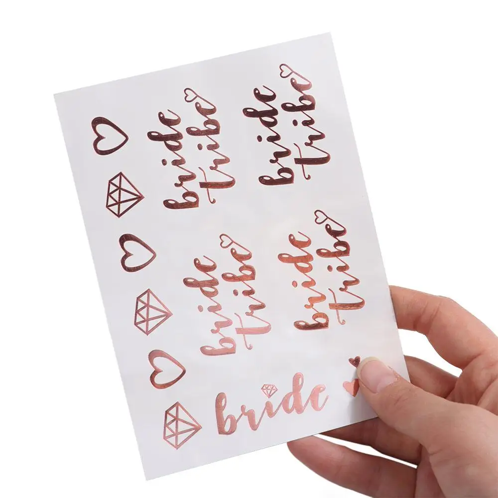 ملصقات وشم للحفلات الذهبية مؤقتة مقاومة للماء ملصق ختم ساخن ملصقات إبداعية رائعة لحفلات الزفاف والعروس