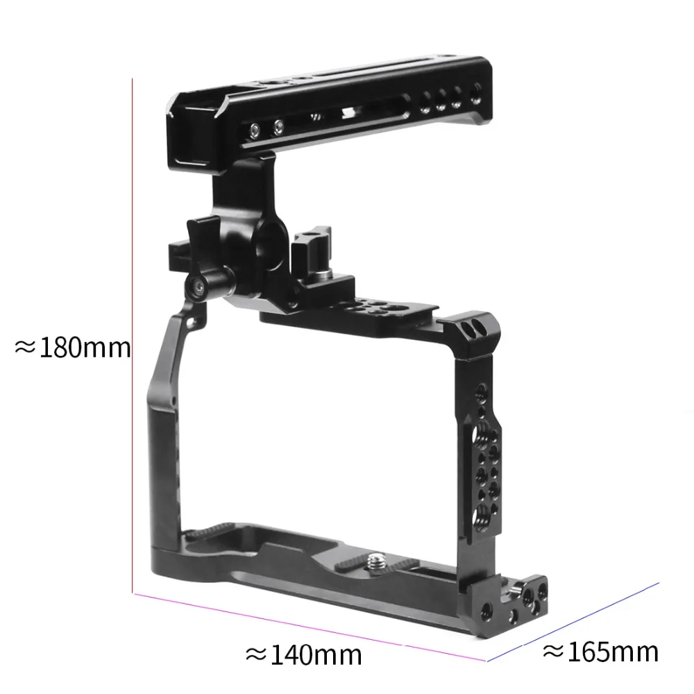 Aluminium SLR Kamera Käfig für Fujifilm X-T3 /XT3/XT2 /X-T2 DSLR Rig Schutzhülle Abdeckung mit Top griff Grip Kalten Schuh Montieren – Detail 21