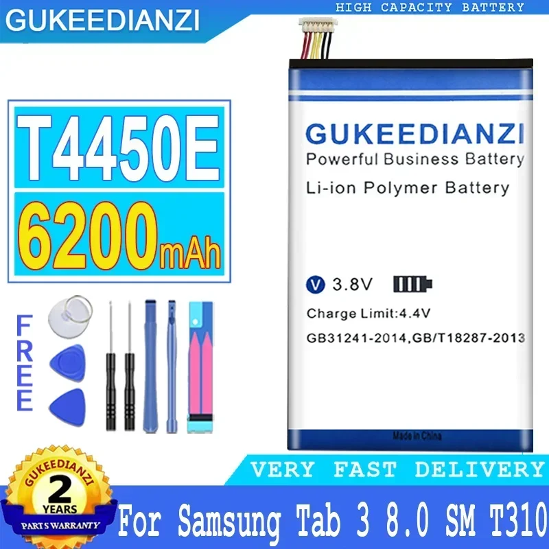 

Аккумулятор GUKEEDIANZI для Samsung Galaxy Tab 3 8,0, T310, T315, T311, SM-T310, SM-T311, E0396, E0288, аккумулятор большой мощности, 6200 мАч